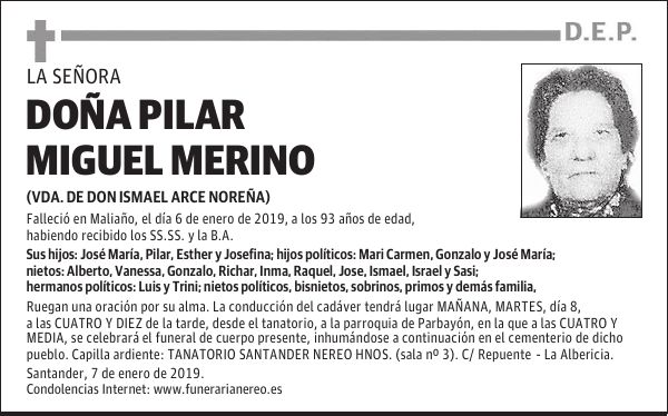 DOÑA PILAR MIGUEL MERINO