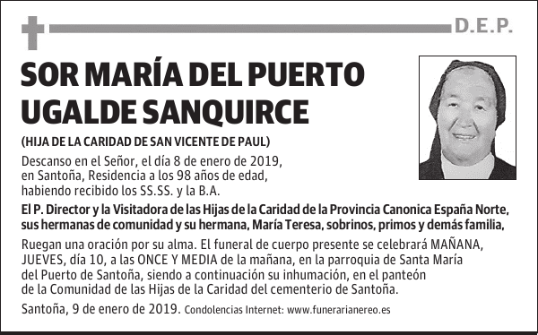 SOR MARIA DEL PUERTO UGALDE SANQUIRCE