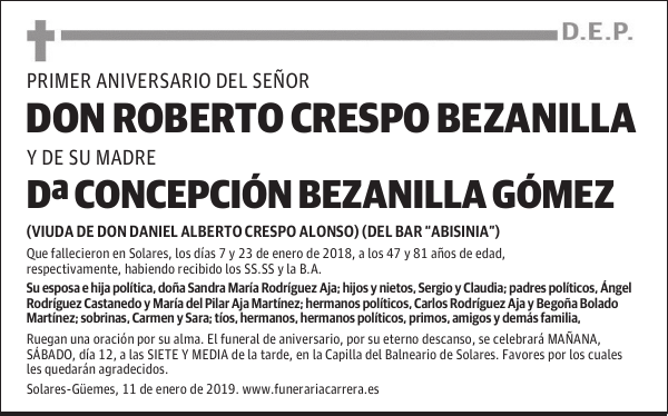 DON ROBERTO CRESPO BEZANILLA
