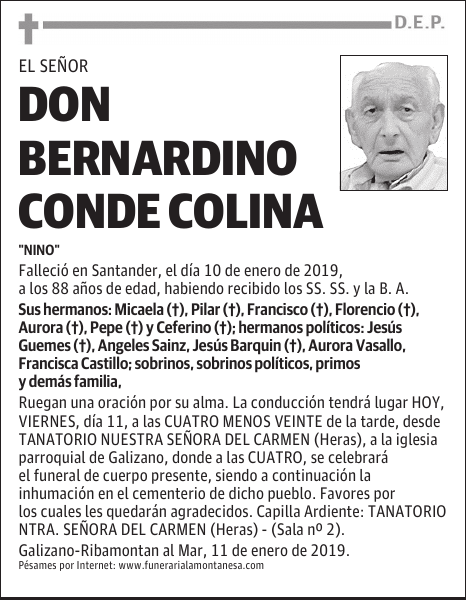 DON BERNARDINO CONDE COLINA