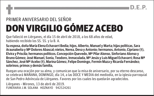 DON VIRGILIO GÓMEZ ACEBO