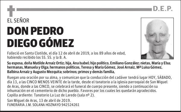 DON PEDRO DIEGO GÓMEZ