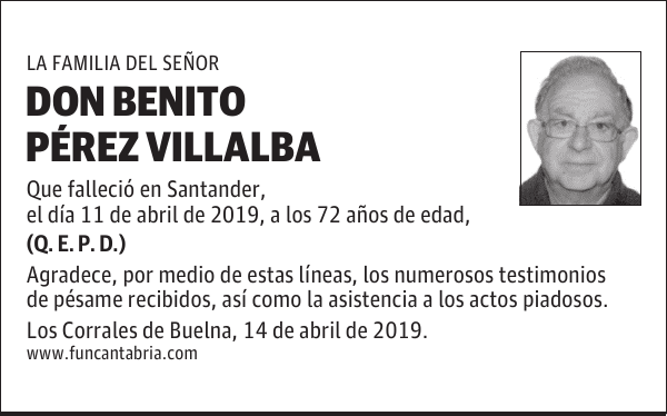 DON BENITO PÉREZ VILLALBA