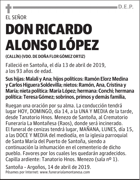 DON RICARDO ALONSO LÓPEZ