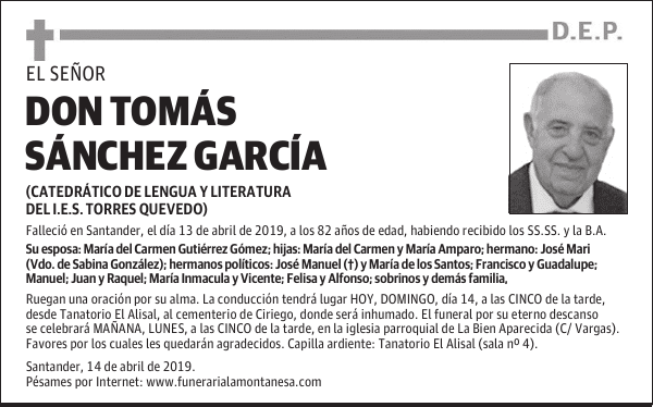 DON TOMÁS SÁNCHEZ GARCÍA