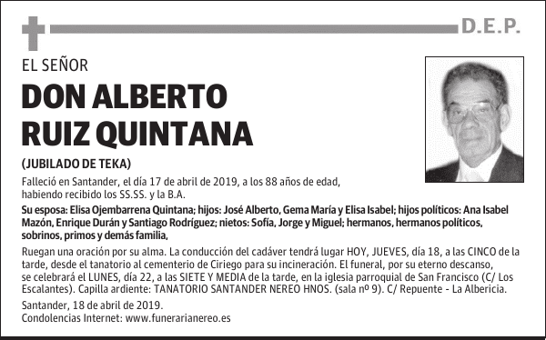 DON ALBERTO RUIZ QUINTANA