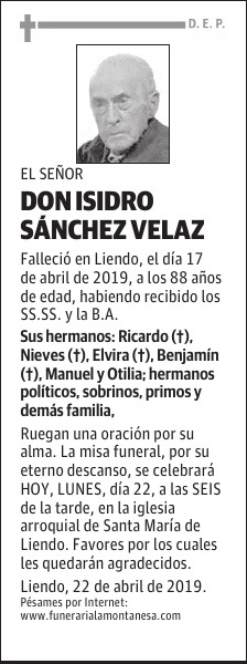DON ISIDRO SÁNCHEZ VELAZ
