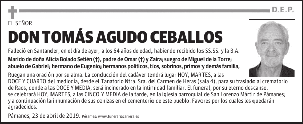 DON TOMÁS AGUDO CEBALLOS