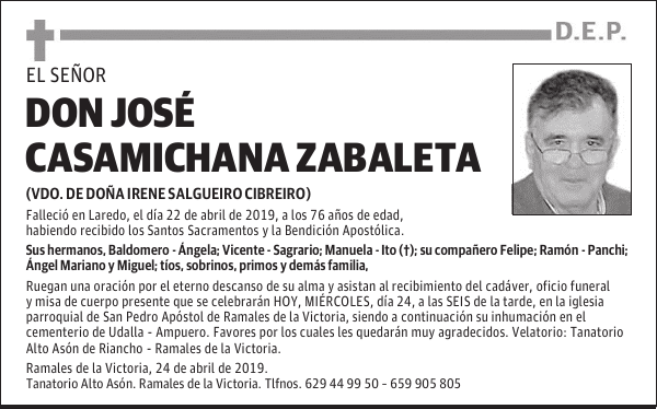 DON JOSÉ CASAMICHANA ZABALETA