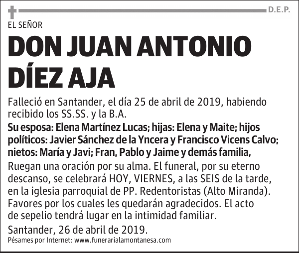 DON JUAN ANTONIO DÍEZ AJA