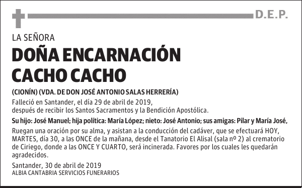 DOÑA ENCARNACIÓN CACHO CACHO