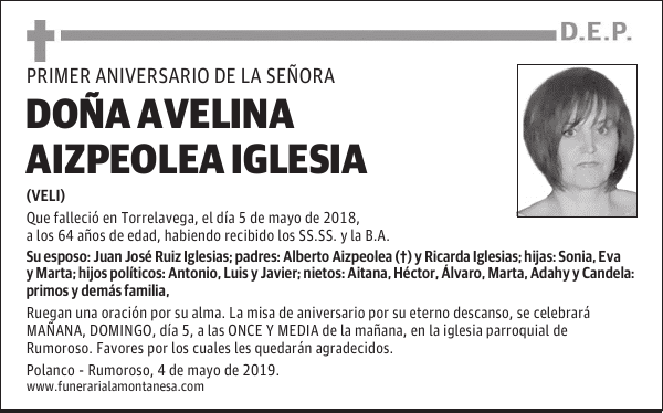 DOÑA AVELINA AIZPEOLEA IGLESIA