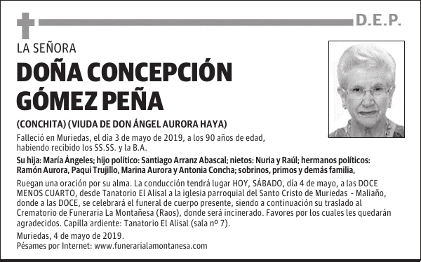 DOÑA CONCEPCIÓN GÓMEZ PEÑA