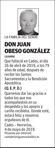DON JUAN OBESO GONZÁLEZ