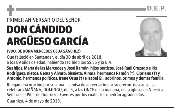 DON CÁNDIDO ARGÜESO GARCÍA