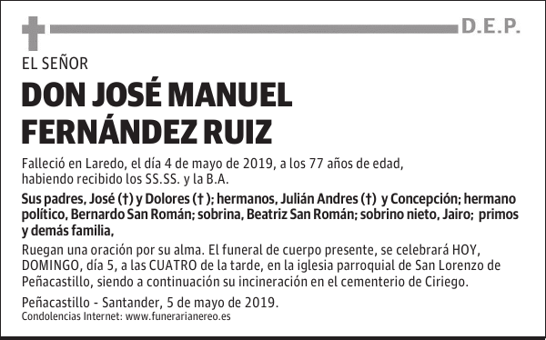 DON JOSÉ MANUEL FERNÁNDEZ RUIZ
