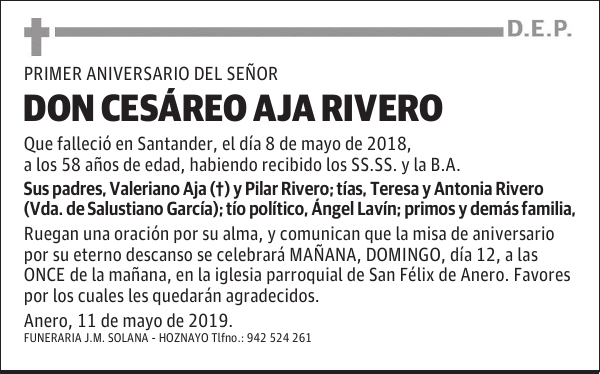 DON CESÁREO AJA RIVERO