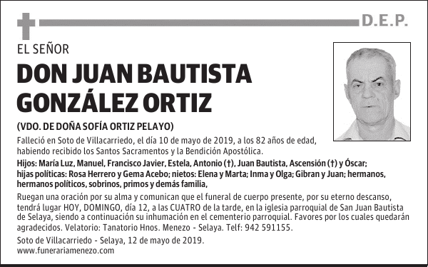 DON JUAN BAUTISTA GONZÁLEZ ORTIZ