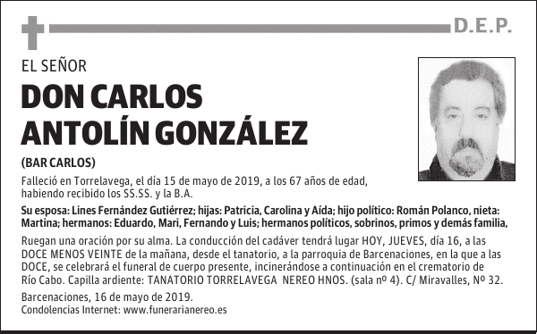 DON CARLOS ANTOLÍN GONZÁLEZ