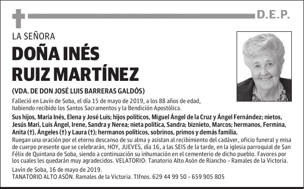 DOÑA INÉS RUIZ MARTÍNEZ