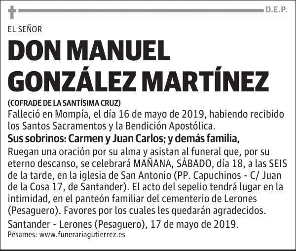 DON MANUEL GONZÁLEZ MARTÍNEZ