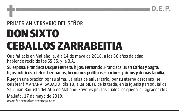 DON SIXTO CEBALLOS ZARRABEITIA