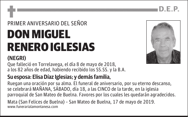 DON MIGUEL RENERO IGLESIAS