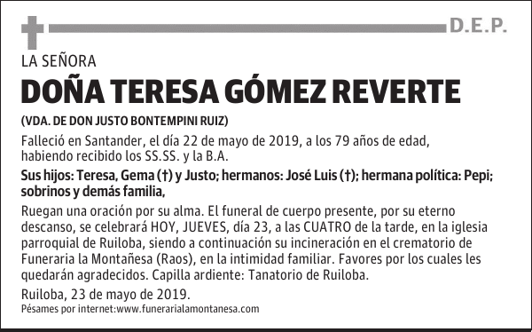 DOÑA TERESA GÓMEZ REVERTE