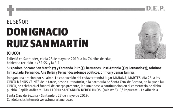 DON IGNACIO RUIZ SAN MARTÍN