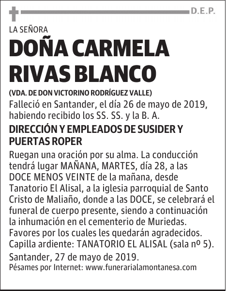 DOÑA CARMELA RIVAS BLANCO
