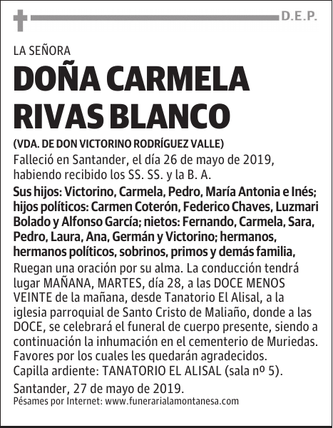 DOÑA CARMELA RIVAS BLANCO