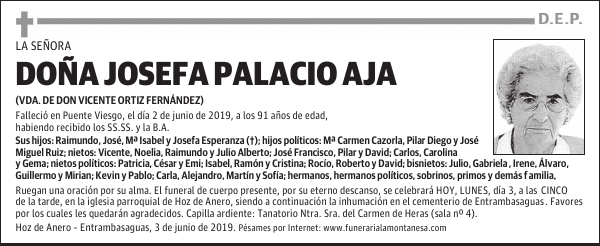 DOÑA JOSEFA PALACIO AJA