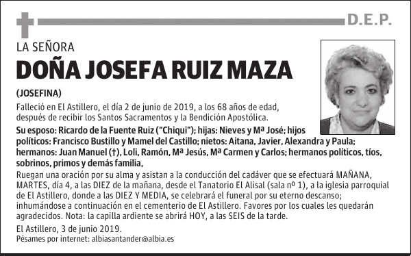 DOÑA JOSEFA RUIZ MAZA