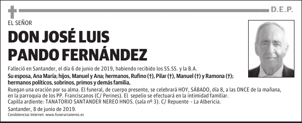 DON JOSÉ LUIS PANDO FERNÁNDEZ