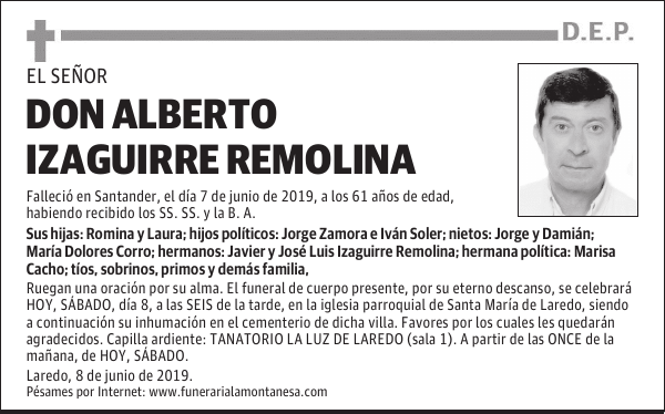DON ALBERTO IZAGUIRRE REMOLINA