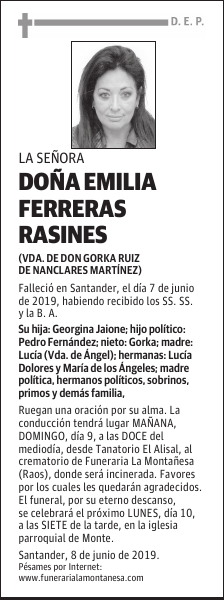 DOÑA EMILIA FERRERAS RASINES