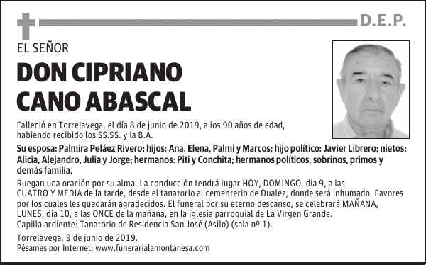 DON CIPRIANO CANO ABASCAL