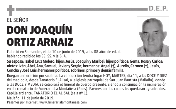 DON JOAQUÍN ORTIZ ARNAIZ