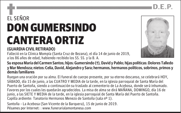 DON GUMERSINDO CANTERA ORTIZ