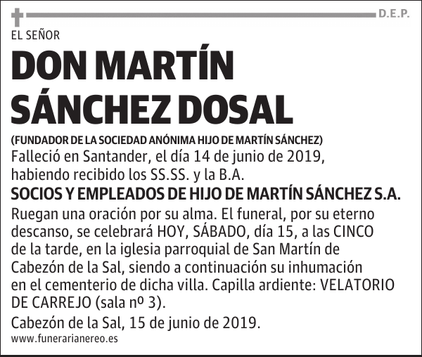 DON MARTÍN SÁNCHEZ DOSAL
