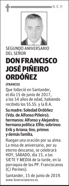DON FRANCISCO JOSÉ PIÑEIRO ORDÓÑEZ