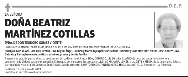 DOÑA BEATRIZ MARTÍNEZ COTILLAS