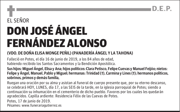 DON JOSÉ ÁNGEL FERNÁNDEZ ALONSO