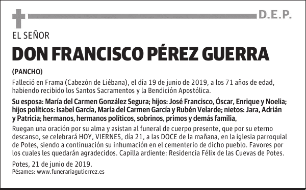 DON FRANCISCO PÉREZ GUERRA