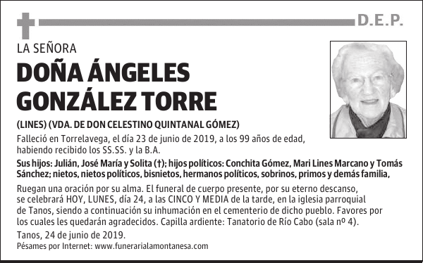 DOÑA ÁNGELES GONZÁLEZ TORRE