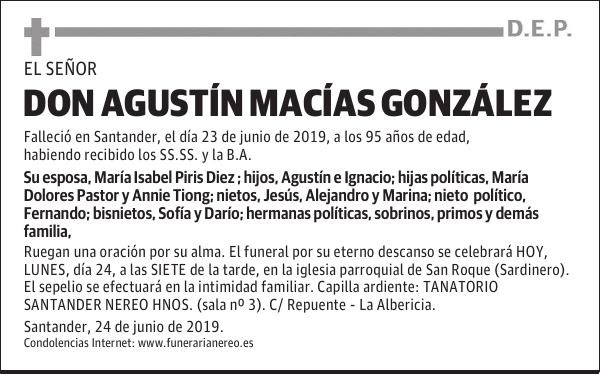 DON AGUSTÍN MACÍAS GONZÁLEZ