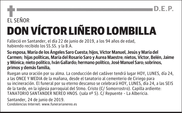 DON VÍCTOR LIÑERO LOMBILLA