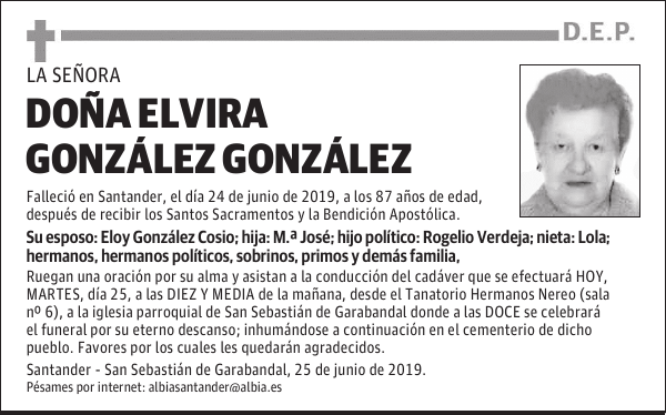 DOÑA ELVIRA GONZÁLEZ GONZÁLEZ