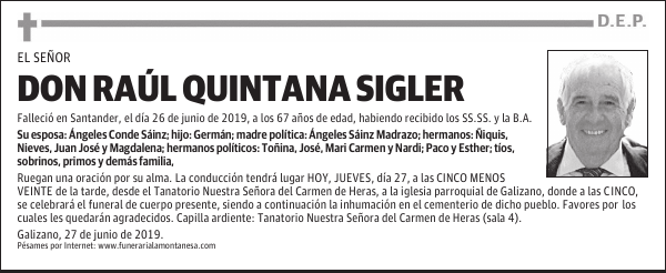 DON RAÚL QUINTANA SIGLER