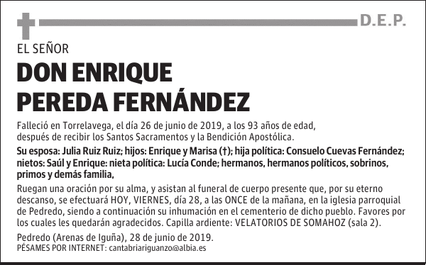 DON ENRIQUE PEREDA FERNÁNDEZ
